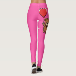 Niedlicher Teddy Bear Floating Ballon Leggings