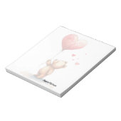 Niedlicher Teddy Bear Holding a Red Balloon Notizblock (Rotiert)