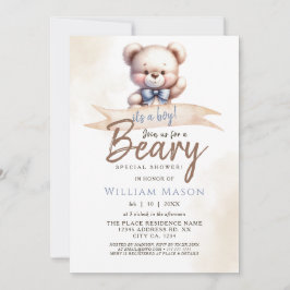 Niedlicher Teddy Bear I ist ein Boy Baby Shower Wa Einladung
