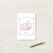 Niedlicher Teddy Bear Individuelle Name Post-it Klebezettel (Auf Schreibtisch)