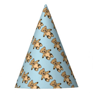 Niedlicher Teddy Bear Kindergeburtstag Blue Partyhütchen