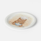 Niedlicher Teddy Bear Koch Pappteller (Schrägansicht)