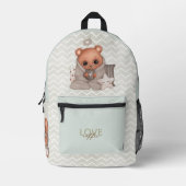 Niedlicher Teddy Bear Liebe Kaffee Bedruckter Rucksack (Vorderseite)