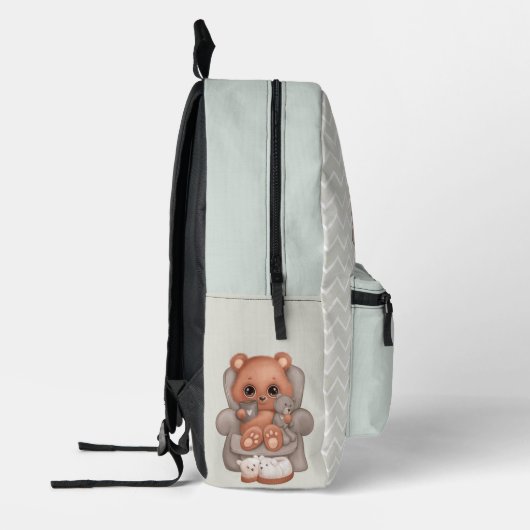 Niedlicher Teddy Bear Liebe Kaffee Bedruckter Rucksack (Links)