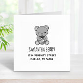 Niedlicher Teddy Bear mit Berry-Adresse Gummistempel
