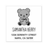 Niedlicher Teddy Bear mit Berry-Adresse Permastempel (Design)