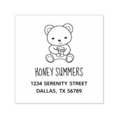 Niedlicher Teddy Bear mit einer Honey Jar-Adresse Permastempel (Design)
