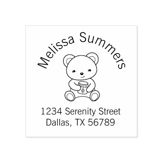 Niedlicher Teddy Bear mit einer Honey Jar Arch-Adr Gummistempel (Prägung)