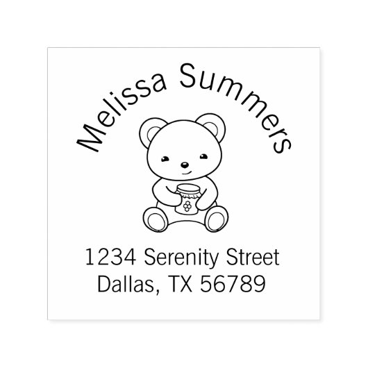 Niedlicher Teddy Bear mit einer Honey Jar Arch-Adr Permastempel (Design)