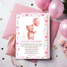 Niedlicher Teddy Bear Pink Ballon Bücher für Baby 