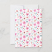 Niedlicher Teddy Bear Pink Balloon Girl Babydusche Dankeskarte (Rückseite)