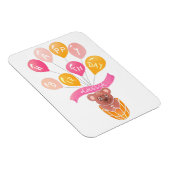 Niedlicher Teddy Bear Pink Balloons Girl Geburtsta Magnet (Rechte Seite)