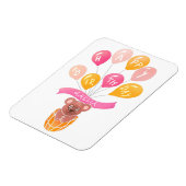 Niedlicher Teddy Bear Pink Balloons Girl Geburtsta Magnet (Linke Seite)