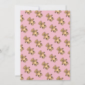 Niedlicher Teddy Bear Pink Girl Geburtstag Einladung (Rückseite)