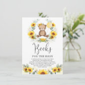 Niedlicher Teddy Bear Sonnenblumen Grünbücher für Begleitkarte (Stehend Vorderseite)