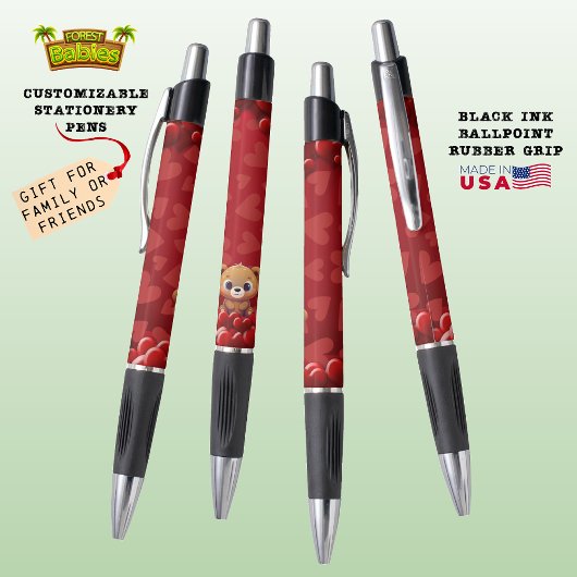 Niedlicher Teddy Bear Valentine's Day Red Hearts � Kugelschreiber