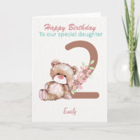 Niedlicher Teddybär 2. Geburtstag für Tochter