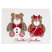 Niedlicher Teddybär 40. rubinischer Hochzeitstag Große Geschenktüte (Rückseite)