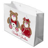 Niedlicher Teddybär 40. rubinischer Hochzeitstag Große Geschenktüte (Rückseite Schrägansicht)