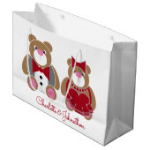 Niedlicher Teddybär 40. rubinischer Hochzeitstag Große Geschenktüte (Vorderseite Schrägansicht)