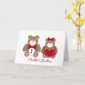 Niedlicher Teddybär 40. rubinischer Hochzeitstag Karte (Gelbe Blume)