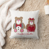 Niedlicher Teddybär 40. rubinischer Hochzeitstag Kissen (Decke)