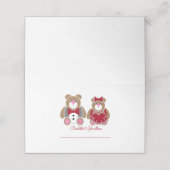 Niedlicher Teddybär 40. rubinischer Hochzeitstag Platzkarte (Außenseite Aufgefaltet)