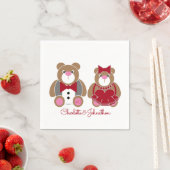 Niedlicher Teddybär 40. rubinischer Hochzeitstag Serviette (Beispiel)