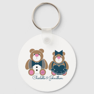 Niedlicher Teddybär 45. Saphire Hochzeit Schlüsselanhänger