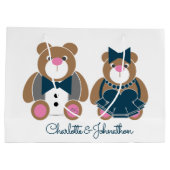 Niedlicher Teddybär 45. Saphirhochzeit Große Geschenktüte (Rückseite)