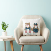 Niedlicher Teddybär 45. Saphirhochzeit Kissen (Stuhl )