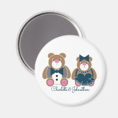 Niedlicher Teddybär 45. Saphirhochzeit Magnet (Vorderseite/Rückseite)