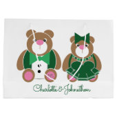Niedlicher Teddybär 55. Smaragdhochzeit Große Geschenktüte (Rückseite)