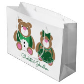 Niedlicher Teddybär 55. Smaragdhochzeit Große Geschenktüte (Rückseite Schrägansicht)