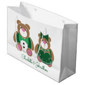 Niedlicher Teddybär 55. Smaragdhochzeit Große Geschenktüte (Vorderseite Schrägansicht)