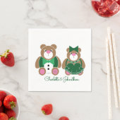 Niedlicher Teddybär 55. Smaragdhochzeit Serviette (Beispiel)