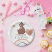 Niedlicher Teddybär, afrikanische Jungs Baby-Dusch Pappteller (Party)