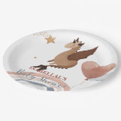 Niedlicher Teddybär, afrikanische Jungs Baby-Dusch Pappteller (Schrägansicht)