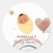 Niedlicher Teddybär, afrikanische Jungs Baby-Dusch Runder Aufkleber (Vorderseite)