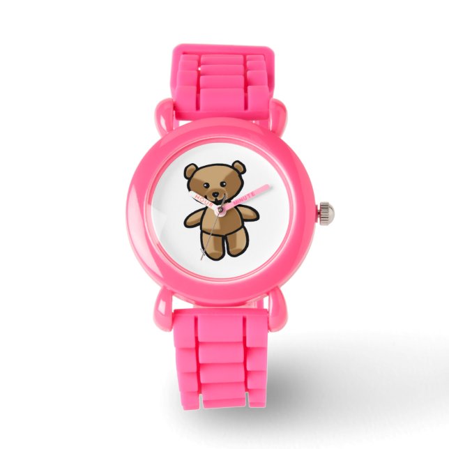 niedlicher Teddybär Armbanduhr (Vorderseite)