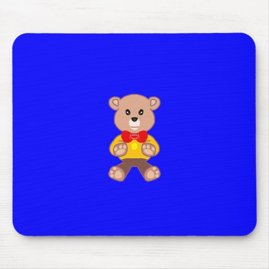 Niedlicher Teddybär auf blauem Mousepad (Vorne)