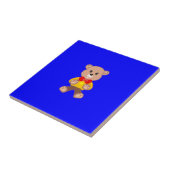 Niedlicher Teddybär auf der Blue Keramik Tile Fliese (Seite)