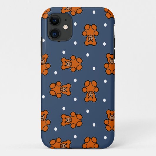 Niedlicher Teddybär auf Polka dot Case-Mate iPhone Hülle (Rückseite)