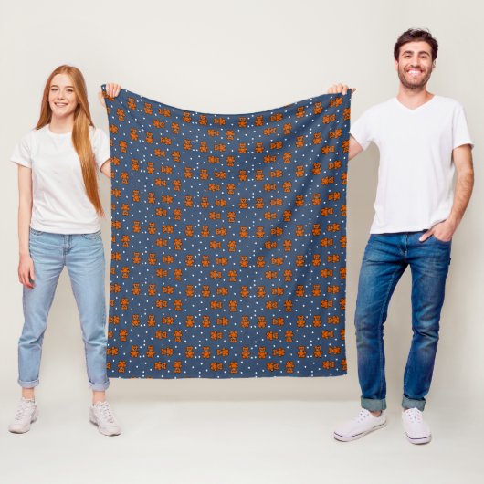 Niedlicher Teddybär auf Polka dot Fleecedecke (Beispiel)