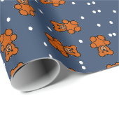 Niedlicher Teddybär auf Polka dot Geschenkpapier (Rolleneckpunkt)