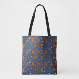 Niedlicher Teddybär auf Polka dot Tasche