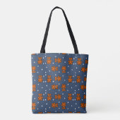 Niedlicher Teddybär auf Polka dot Tasche (Rückseite)