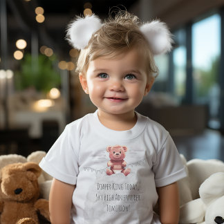 niedlicher Teddybär auf Windeln 1. Geburtstag Baby T-shirt