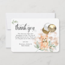 Niedlicher Teddybär & Balloons Neutrale Babydusche