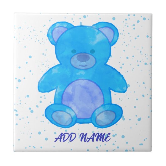 Niedlicher Teddybär - Benutzerdefinierter Text Bla Fliese (Vorderseite)